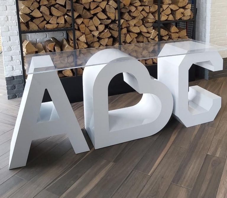Marquee Initials  and heart Letter Table