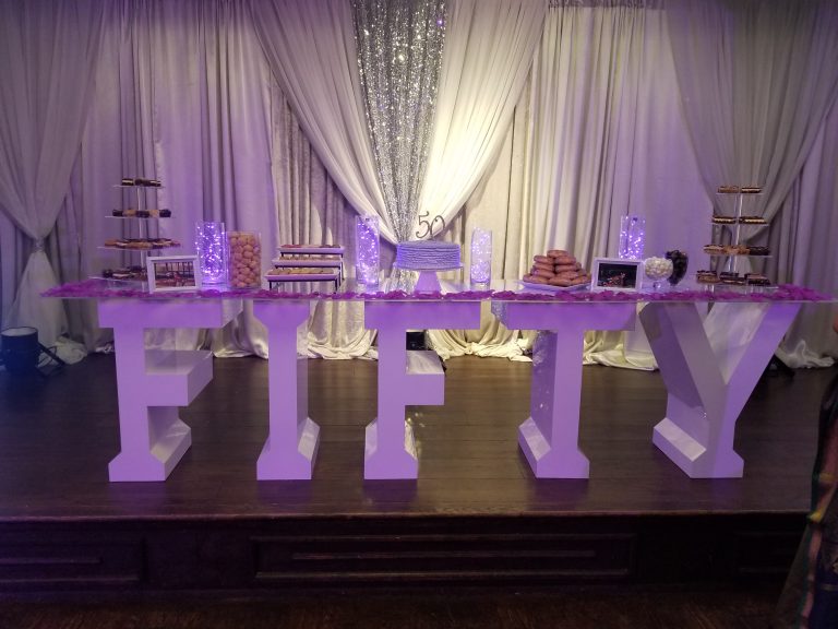 Marquee FIFTY Letter Table