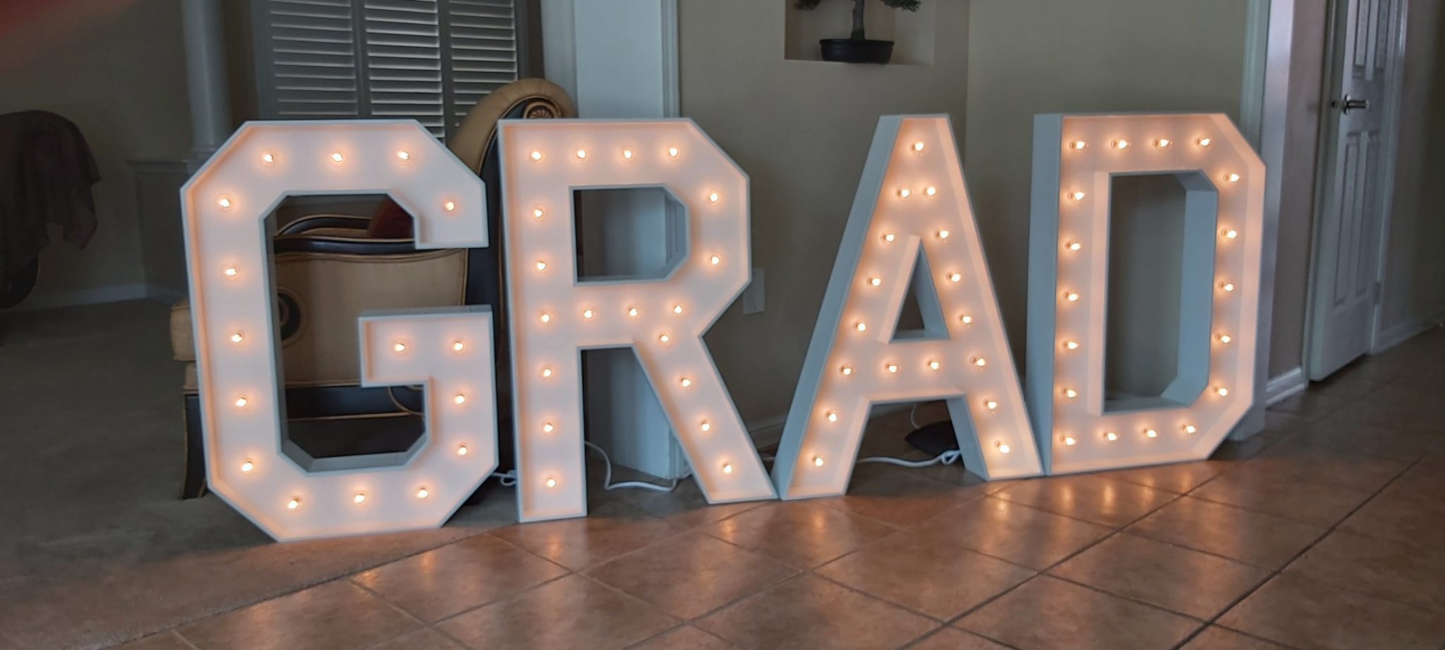 Marquee 36" Light Up letter Rentals MJS Event Rentals